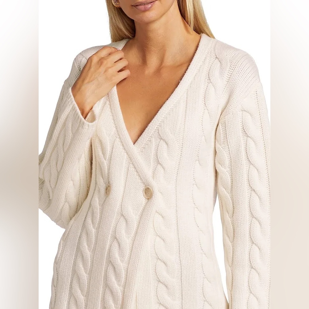 New! 🎁 Naadam Double Breasted Cable Cashmere cardigan NWT great gift! Large💝